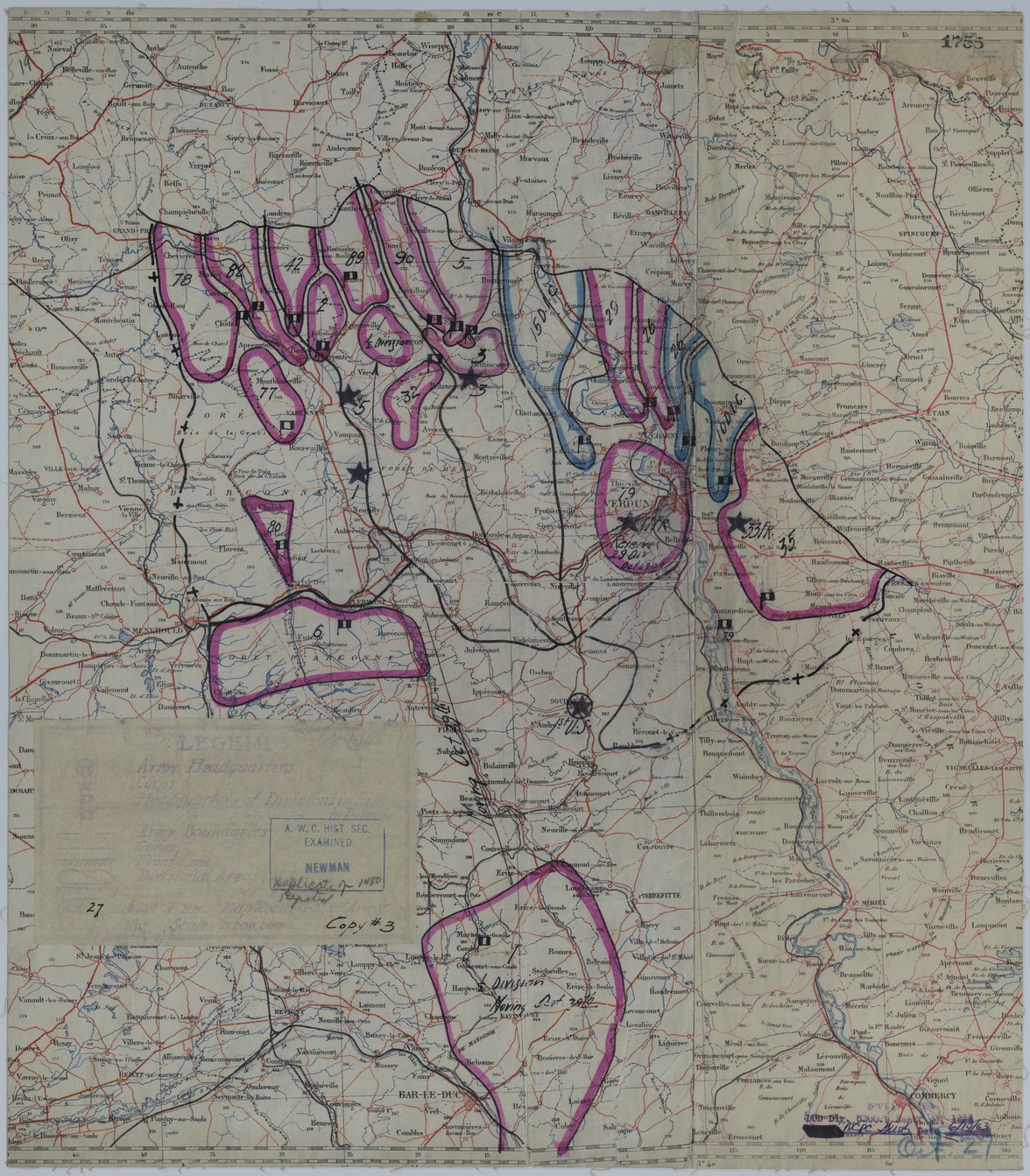 Map of Divisional Positions on October 27, 1918