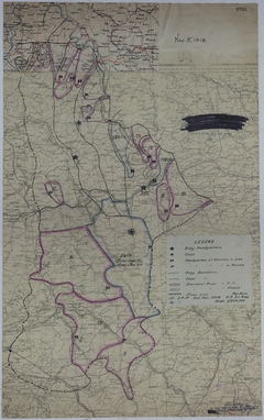 Map of Divisional Positions on November 5, 1918